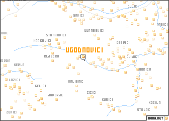 map of Ugodnovići