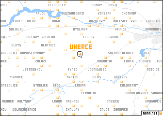 map of Úherce