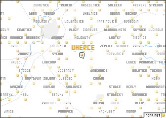 map of Úherce