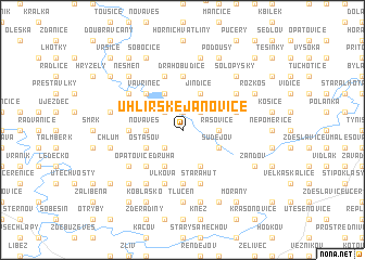 map of Uhlířské Janovice