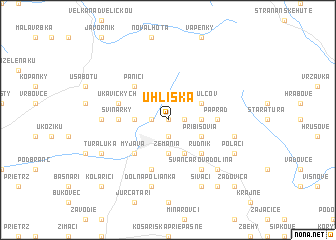 map of Uhliská