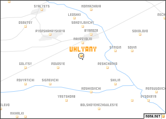 map of Uhlyany