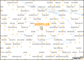 map of Uhořilka