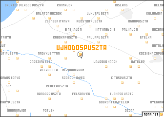 map of Újhódospuszta