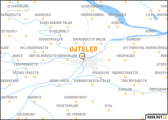 map of Újtelep