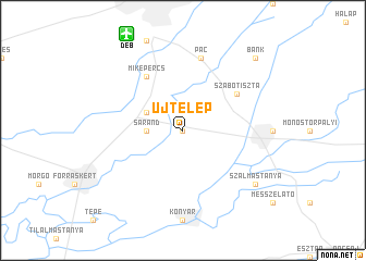map of Újtelep