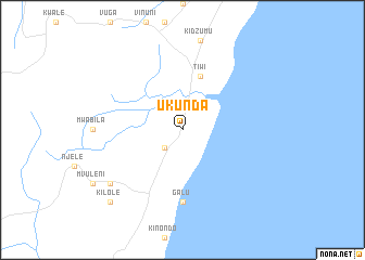 map of Ukunda