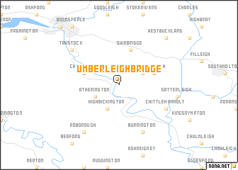 map of Umberleigh Bridge