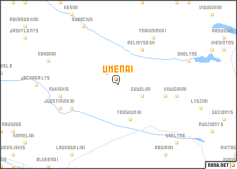 map of Umėnai