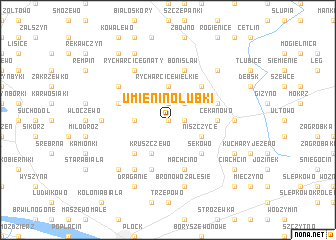 map of Umieninołubki