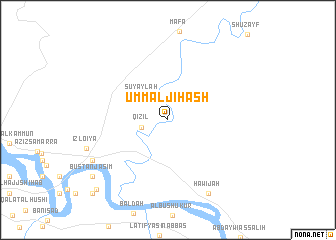 map of Umm al Jiḩāsh