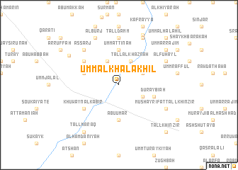 map of Umm al Khalākhīl