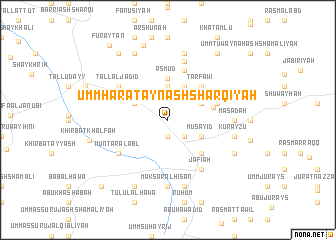 map of Umm Ḩāratayn ash Sharqīyah