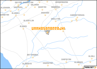map of Umm Ḩasan ar Rajḩī