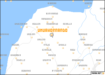map of Umuawor Nando