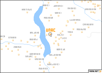 map of Unač