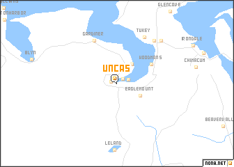 map of Uncas