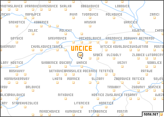 map of Unčice