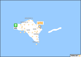 map of Une