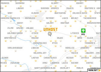 map of Unhošť