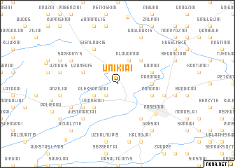 map of Ūnikiai