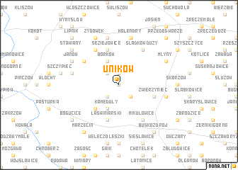 map of Uników