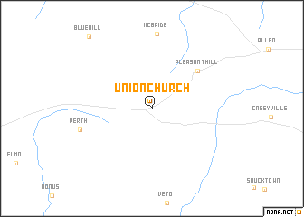 map of Union Church