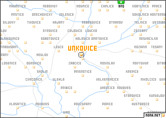 map of Unkovice