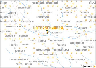 map of Unterschwarza