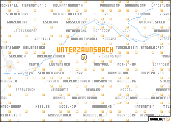 map of Unterzaunsbach