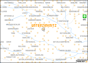 map of Unterzirknitz