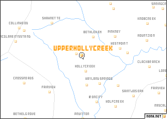 map of Upper Holly Creek