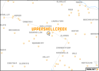 map of Upper Shell Creek