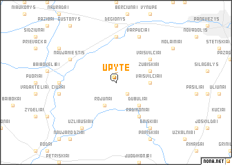 map of Upytė