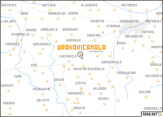map of Urakovića Mala