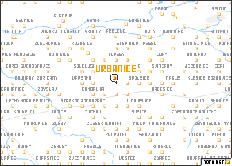 map of Urbanice