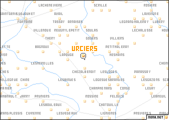 map of Urciers