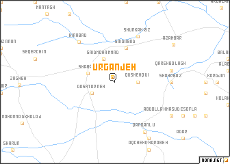 map of Ūrganjeh