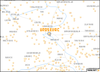 map of Uroševac