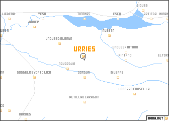 map of Urriés