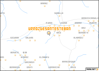 map of Urroz de Santesteban