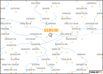 map of Ušakiai