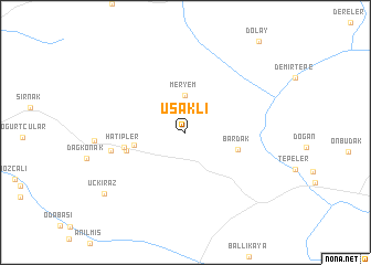 map of Uşaklı