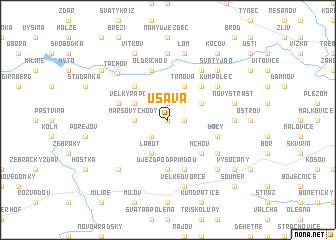 map of Úšava