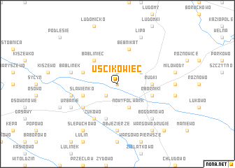 map of Uścikowiec