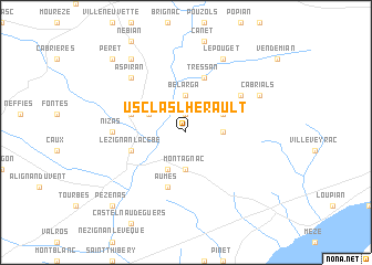 map of Usclas-lʼHérault