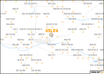 map of Usłów