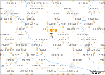 map of Úsov