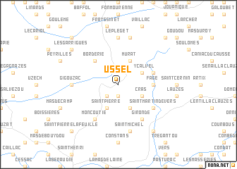 map of Ussel