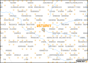 map of Ústupky